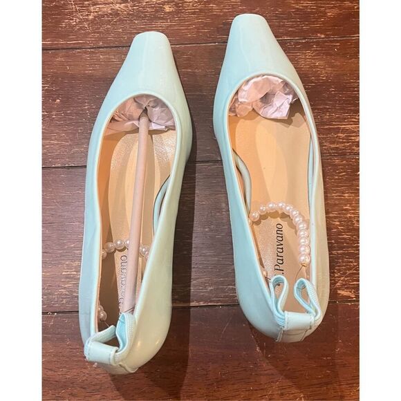 C.Paravano Ladies' Chunky Low Heel Pearl Ankle Strap - Picture 5 of 7